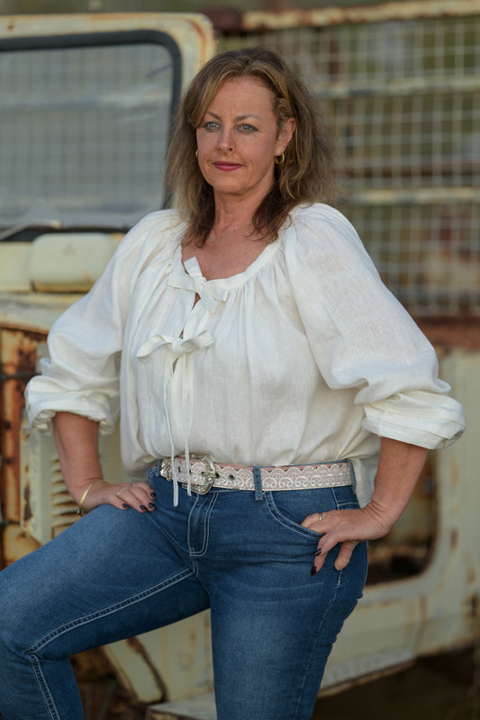 Windmill Smock Top Premium Linen - Cream