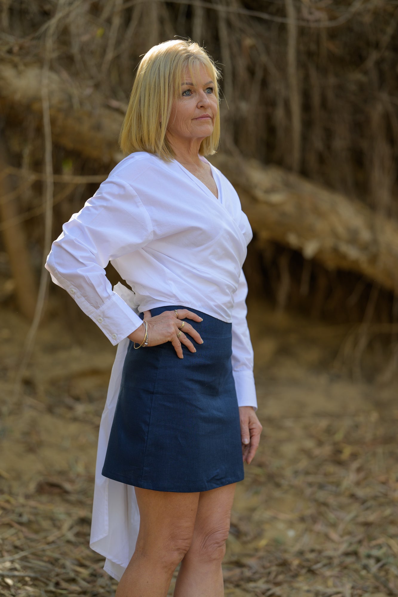 Fence Line Skirt Linen - 4 colours