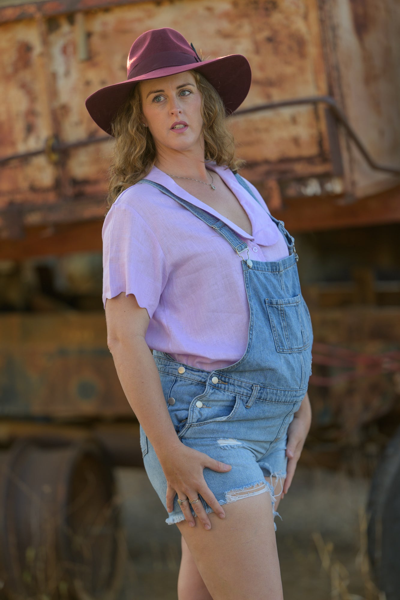 Wildflower Top Pure Linen - Lilac