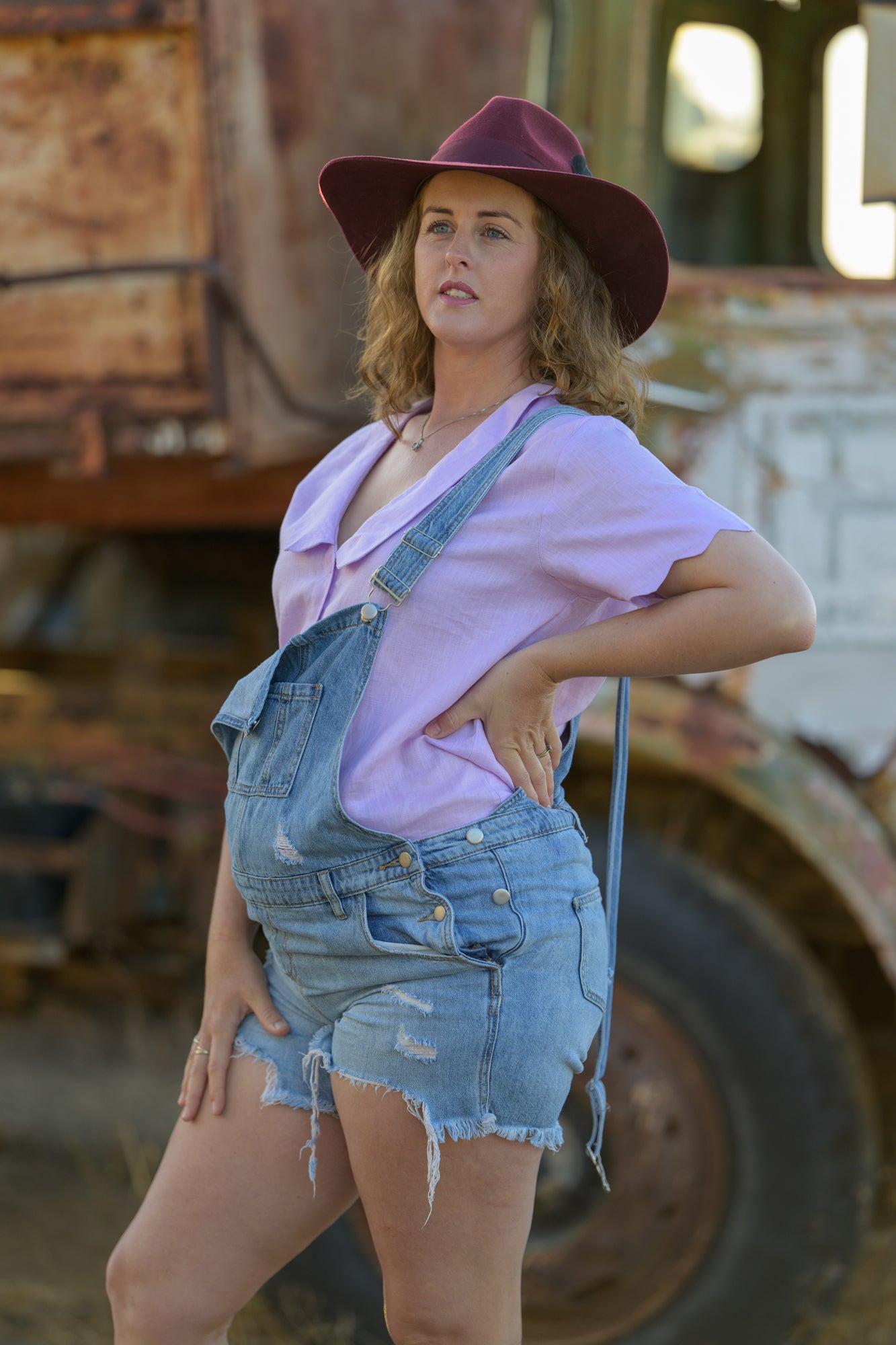 Wildflower Top Pure Linen - Lilac