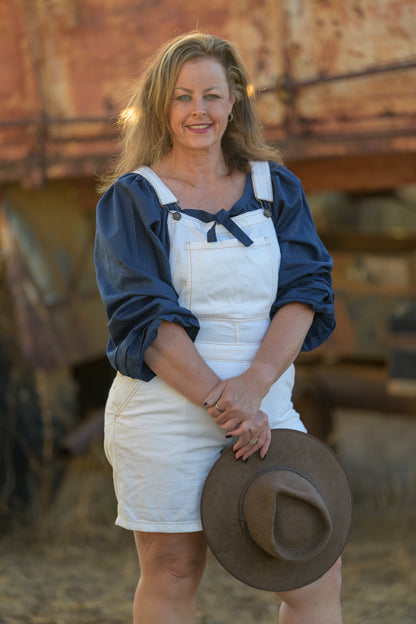 Windmill Smock Top Linen - Navy