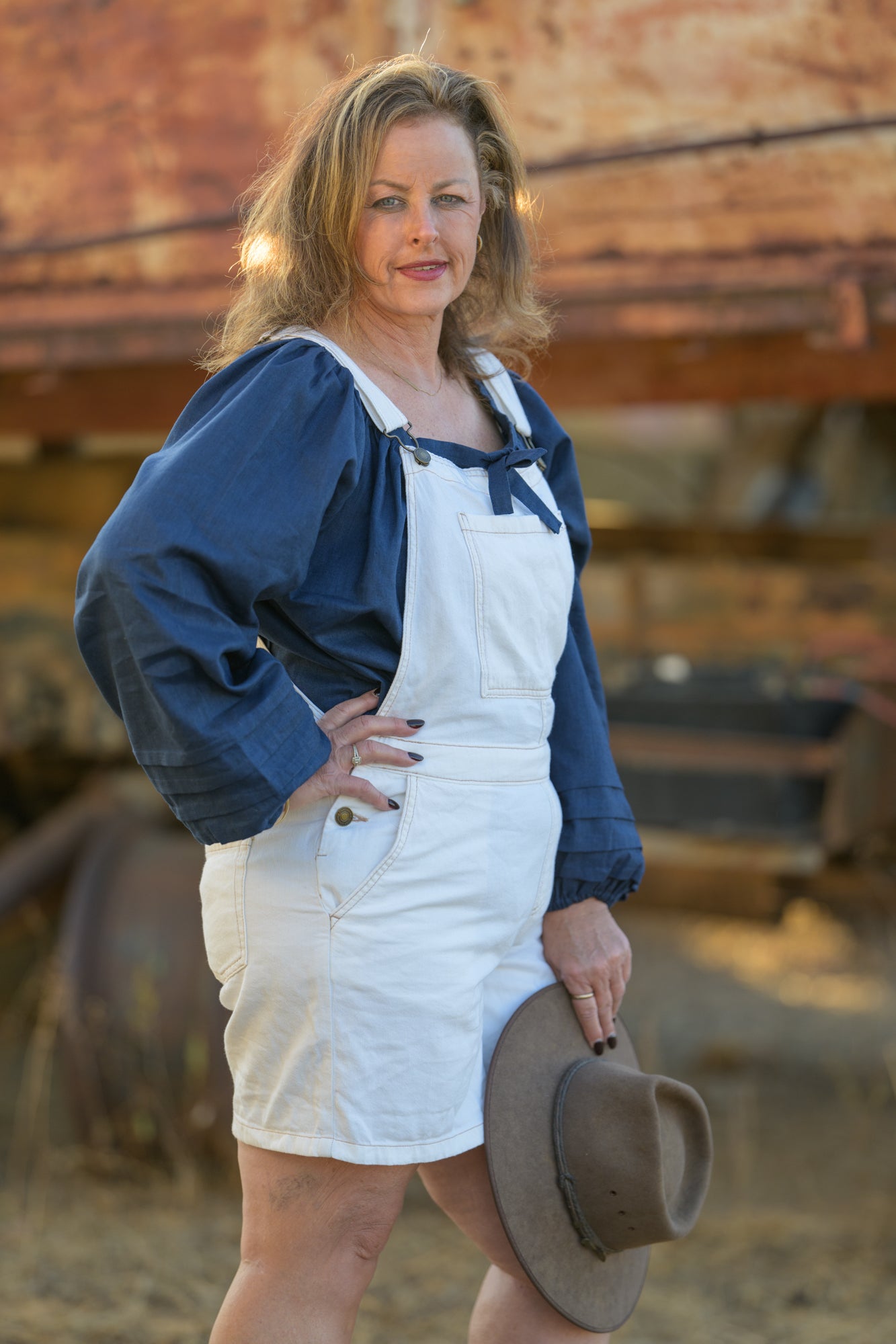 Windmill Smock Top Linen - Navy