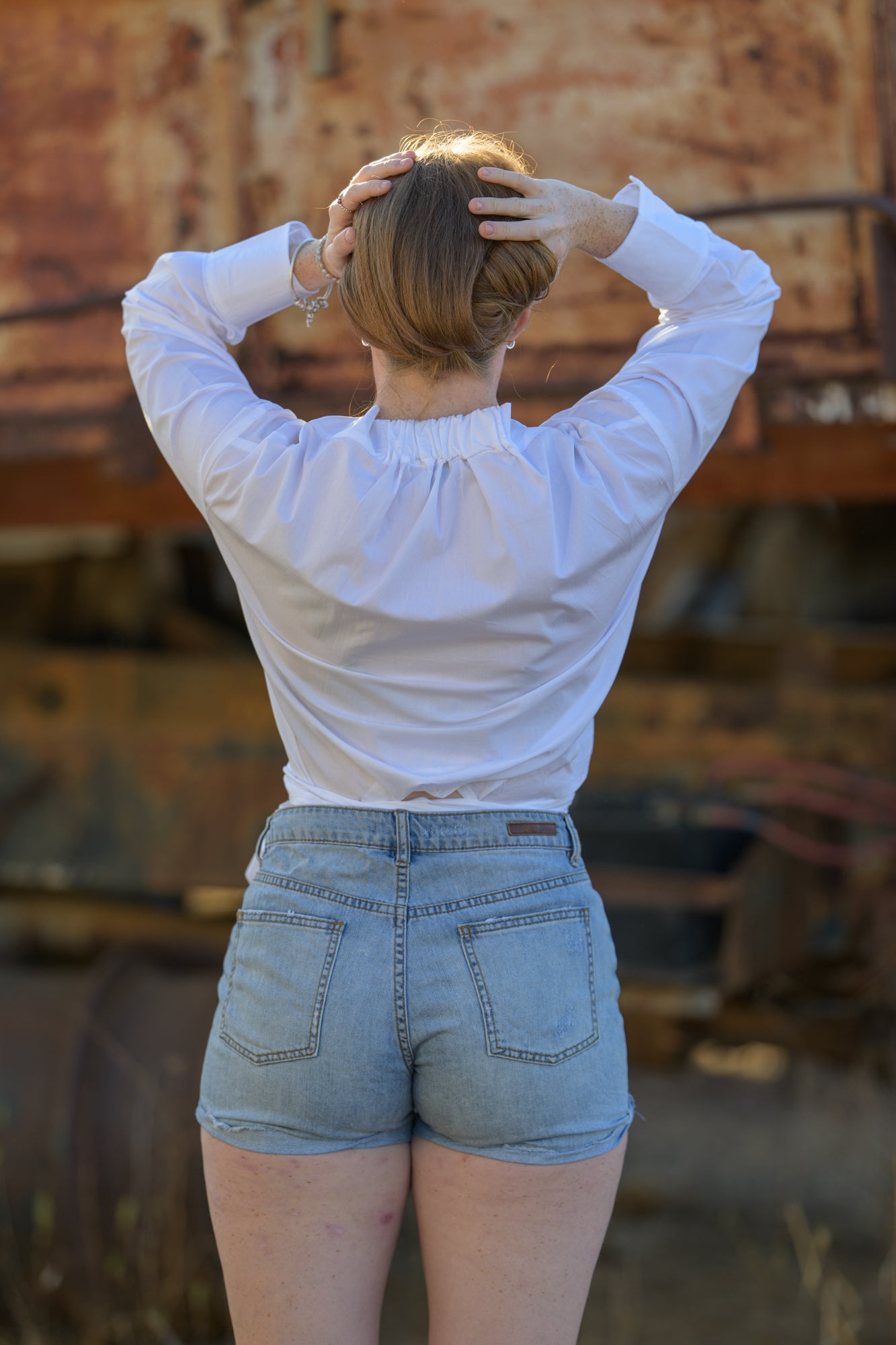 Barbed Whip Cotton Wrap Shirt - White