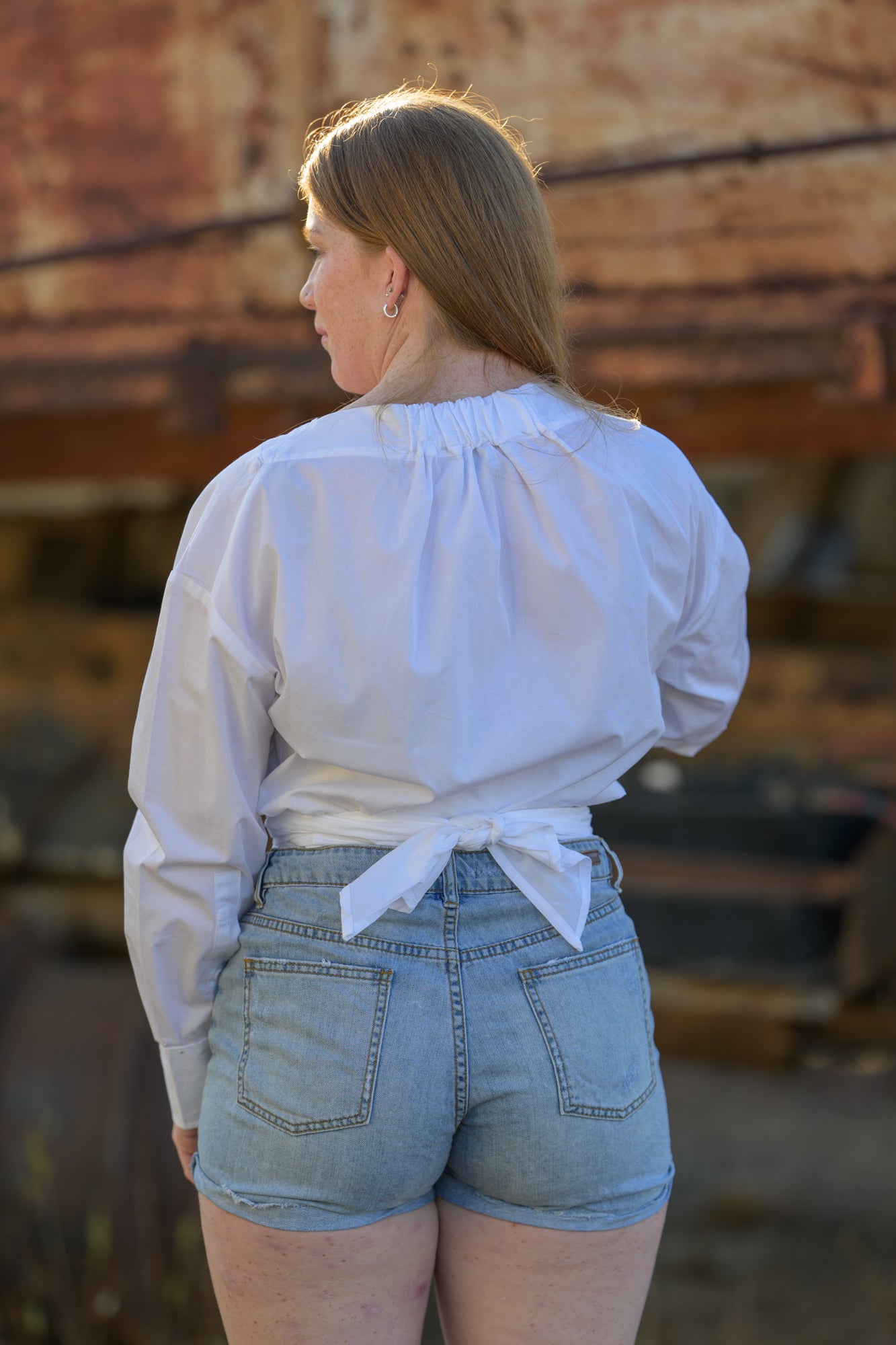 Barbed Whip Cotton Wrap Shirt - White