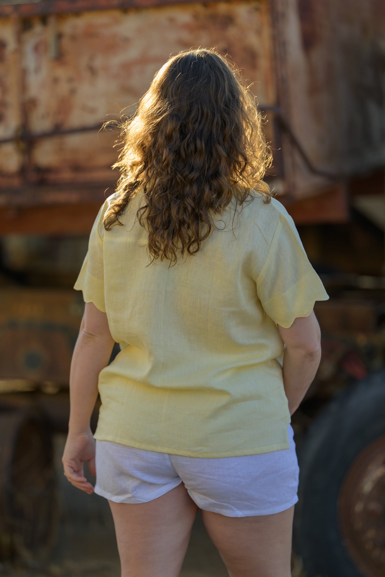 Wildflower Top Pure Linen - Butter