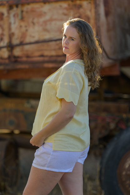 Wildflower Top Pure Linen - Butter