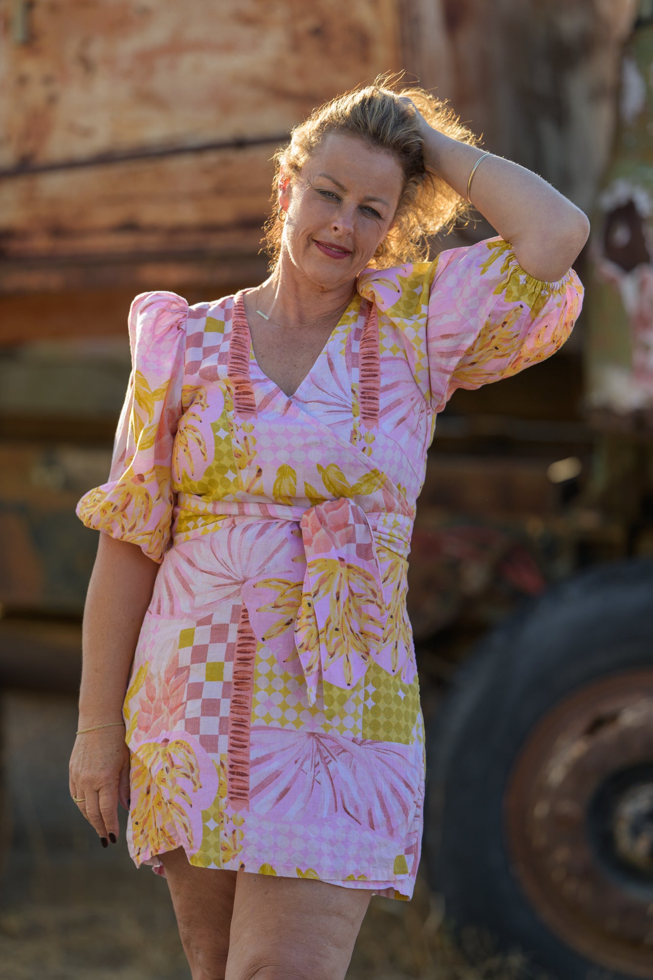 Drovers Dream Premium Linen Dress - Banana Fresh