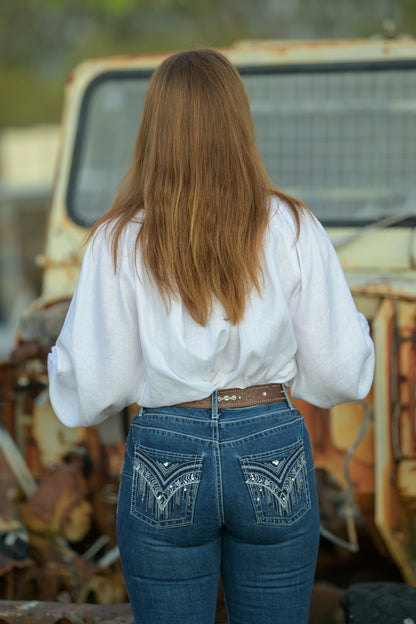 Windmill Smock Top Linen - White