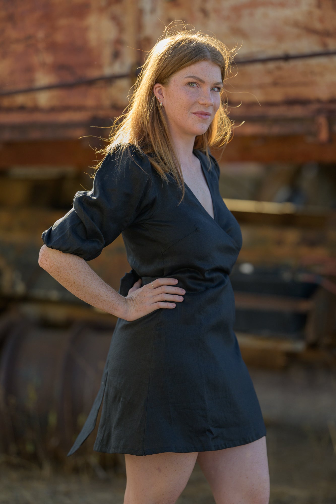 Drovers Dream Premium Linen Dress - Black