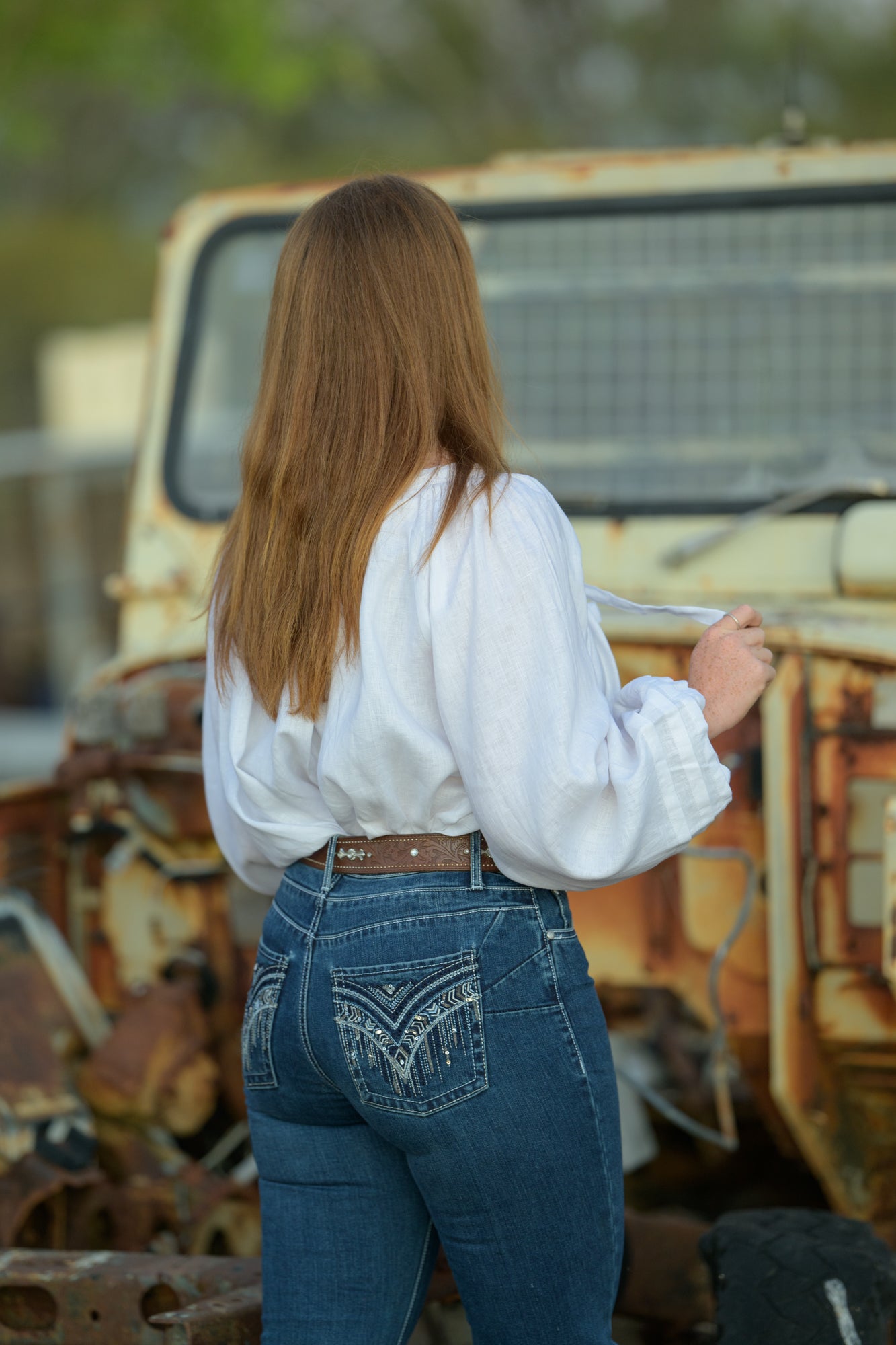 Windmill Smock Top Linen - White