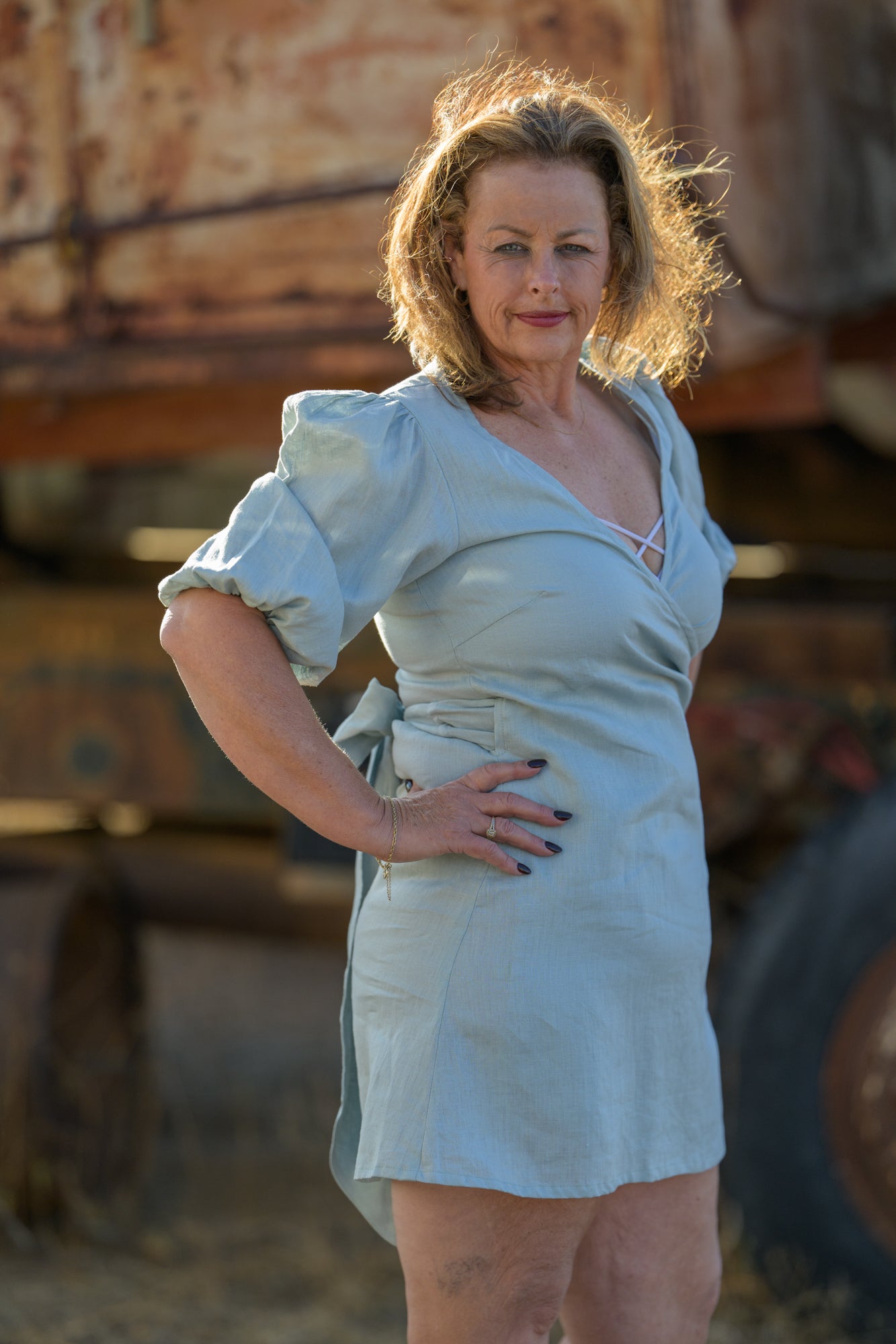 Drovers Dream Premium Linen Dress - Seafoam