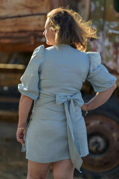 Drovers Dream Premium Linen Dress - Seafoam