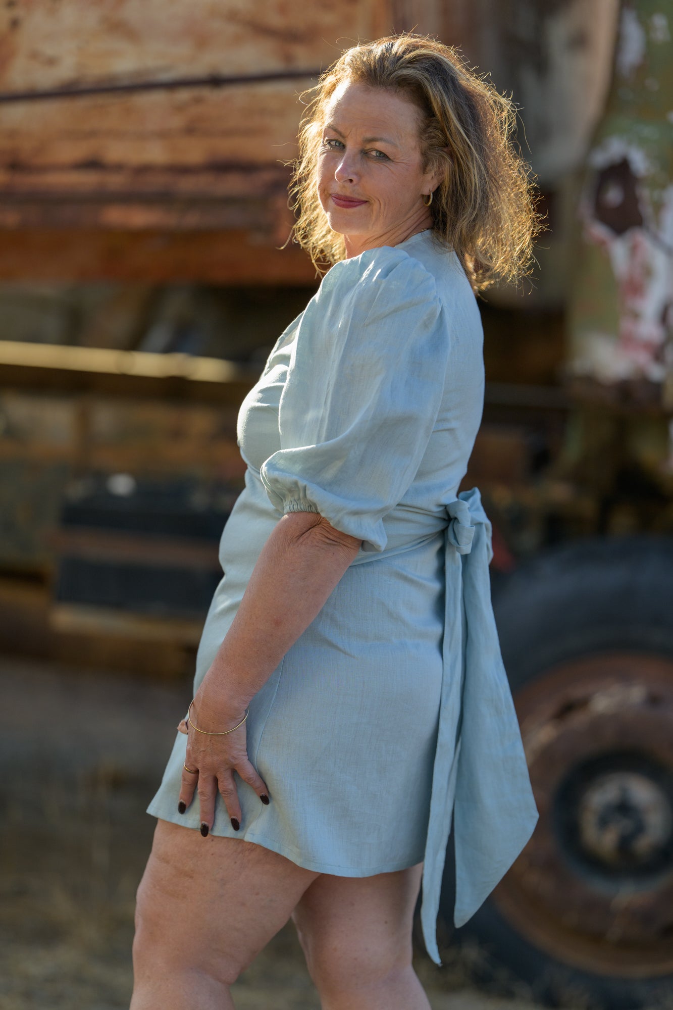 Drovers Dream Premium Linen Dress - Seafoam