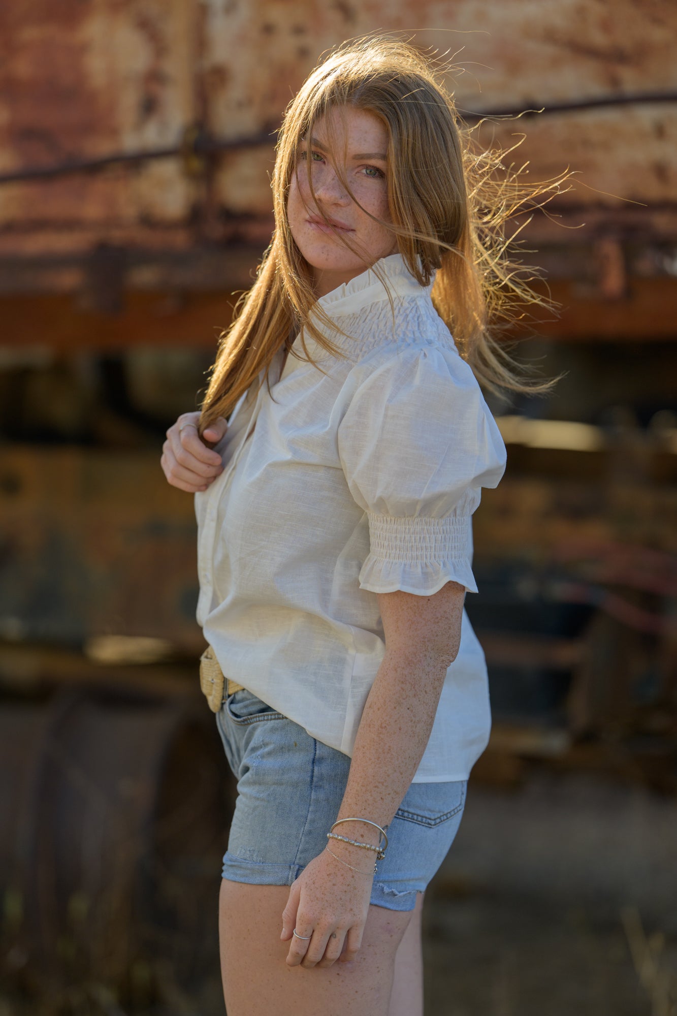 Rusty Rails Top - White