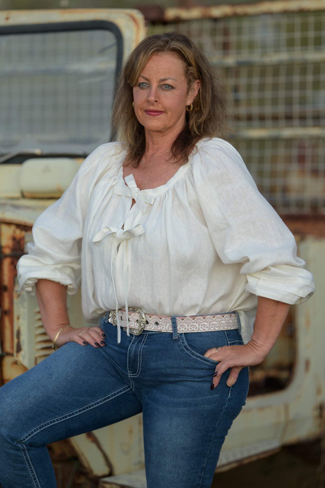 Windmill Smock Top Premium Linen - Cream