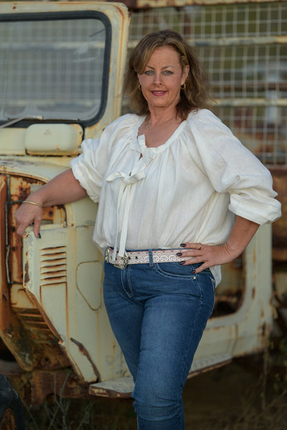 Windmill Smock Top Premium Linen - Cream