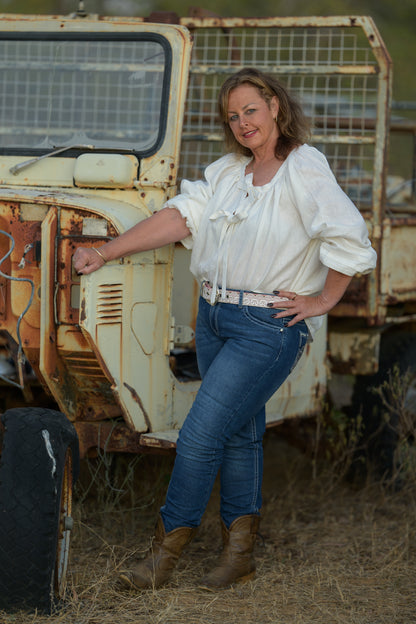 Windmill Smock Top Premium Linen - Cream