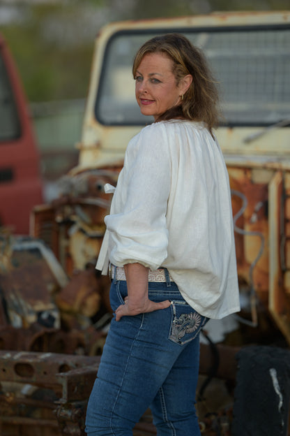 Windmill Smock Top Premium Linen - Cream