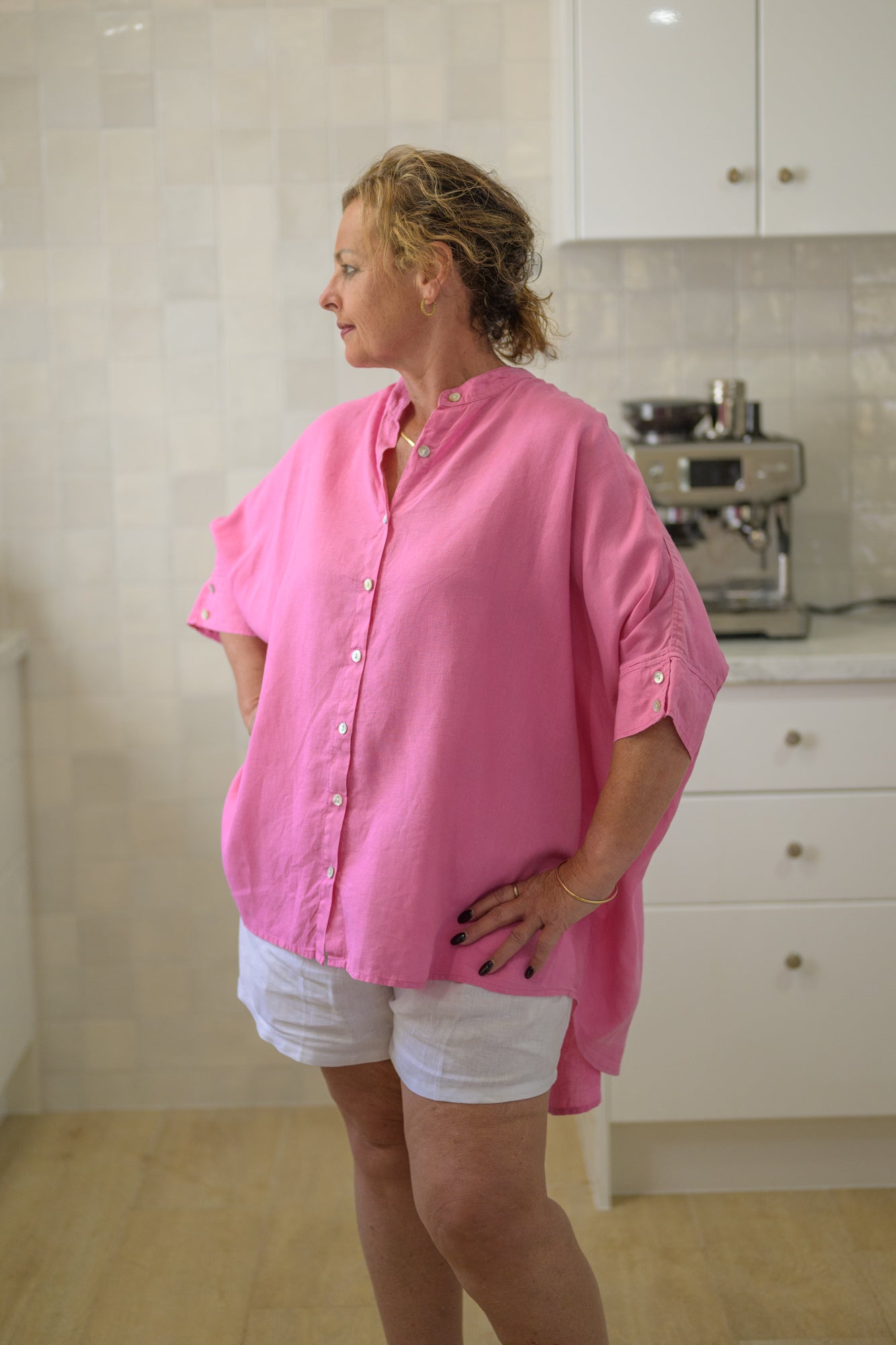 Galah Top Pure Linen - Pink