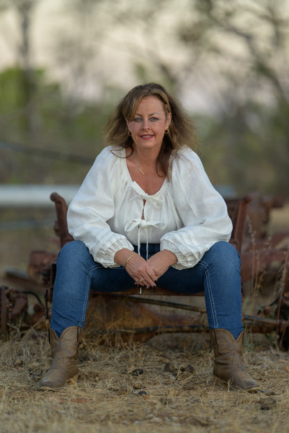 Windmill Smock Top Premium Linen - Cream