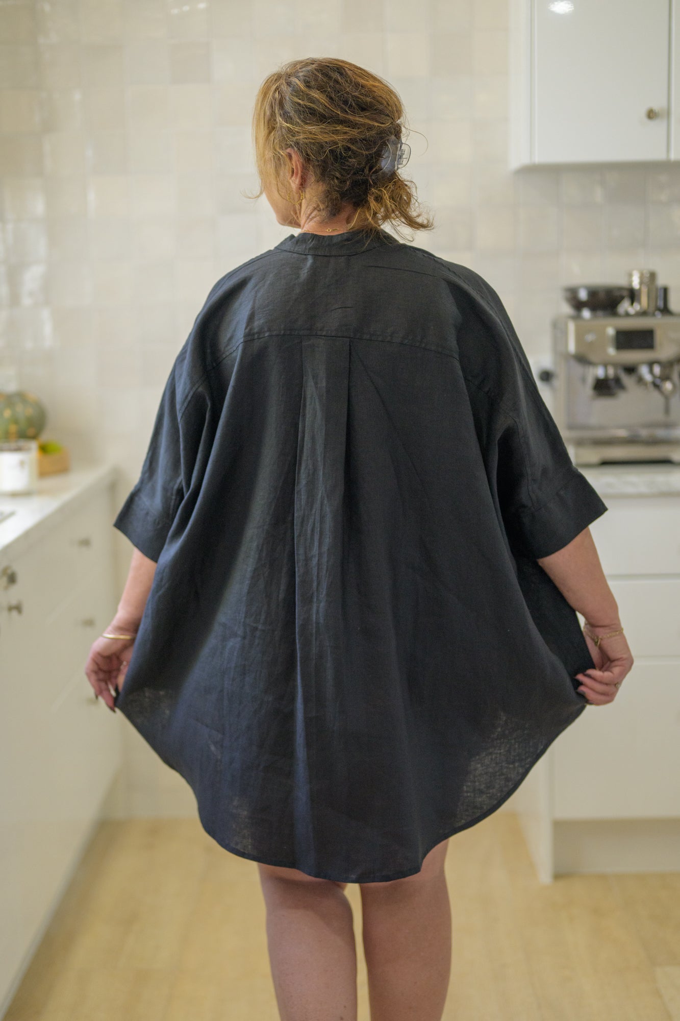 Galah Top Pure Linen - Black