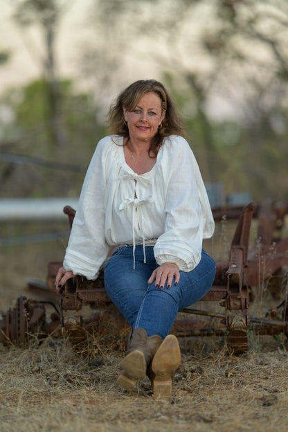 Windmill Smock Top Premium Linen - Cream