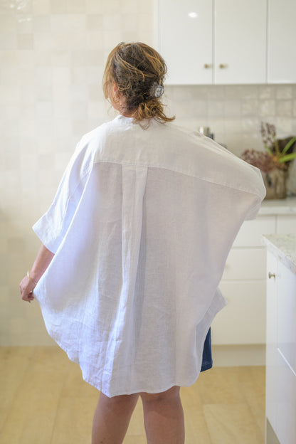 Galah Top Pure Linen - White