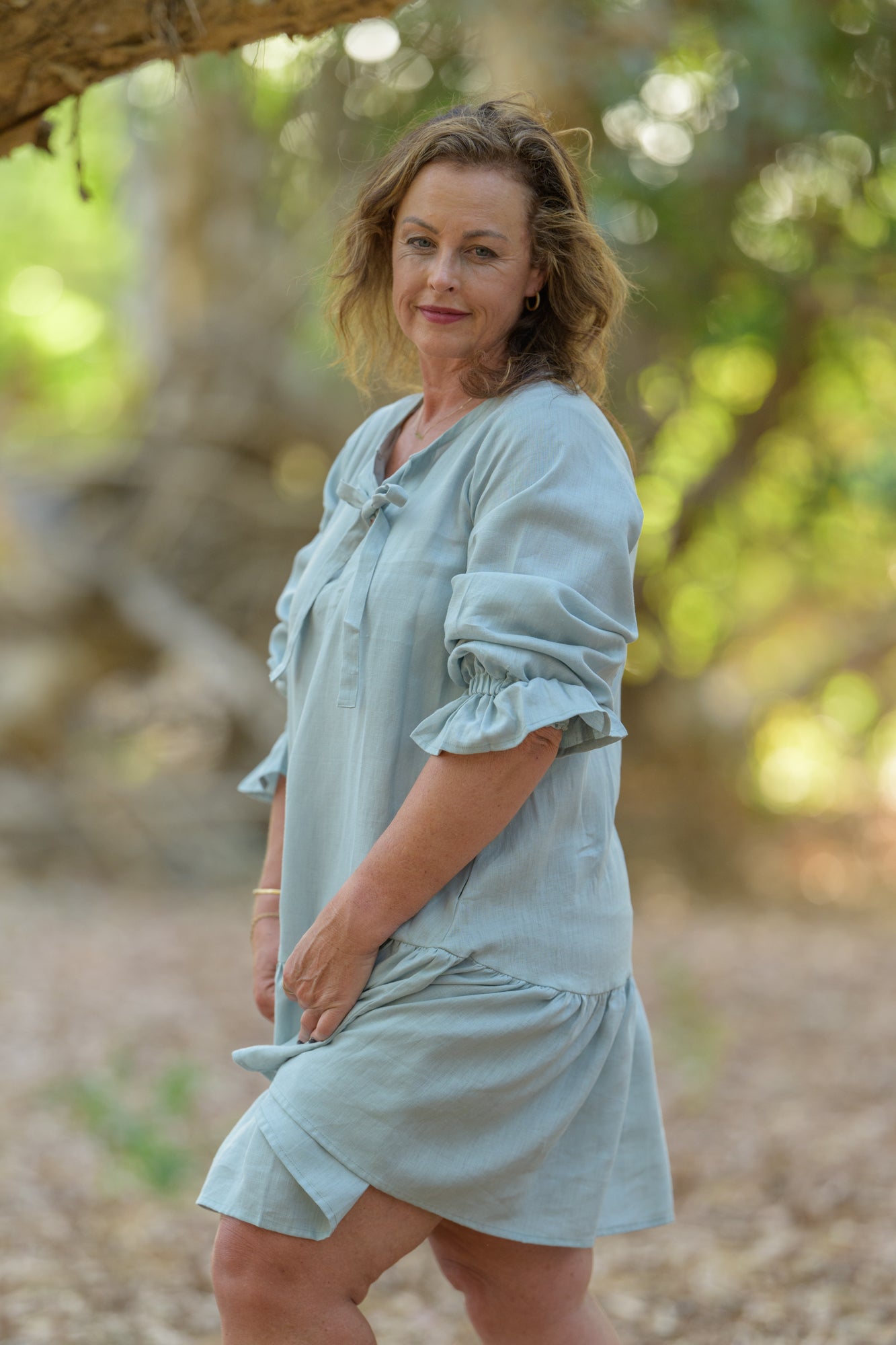 Sundowner Premium Linen Dress - Seafoam