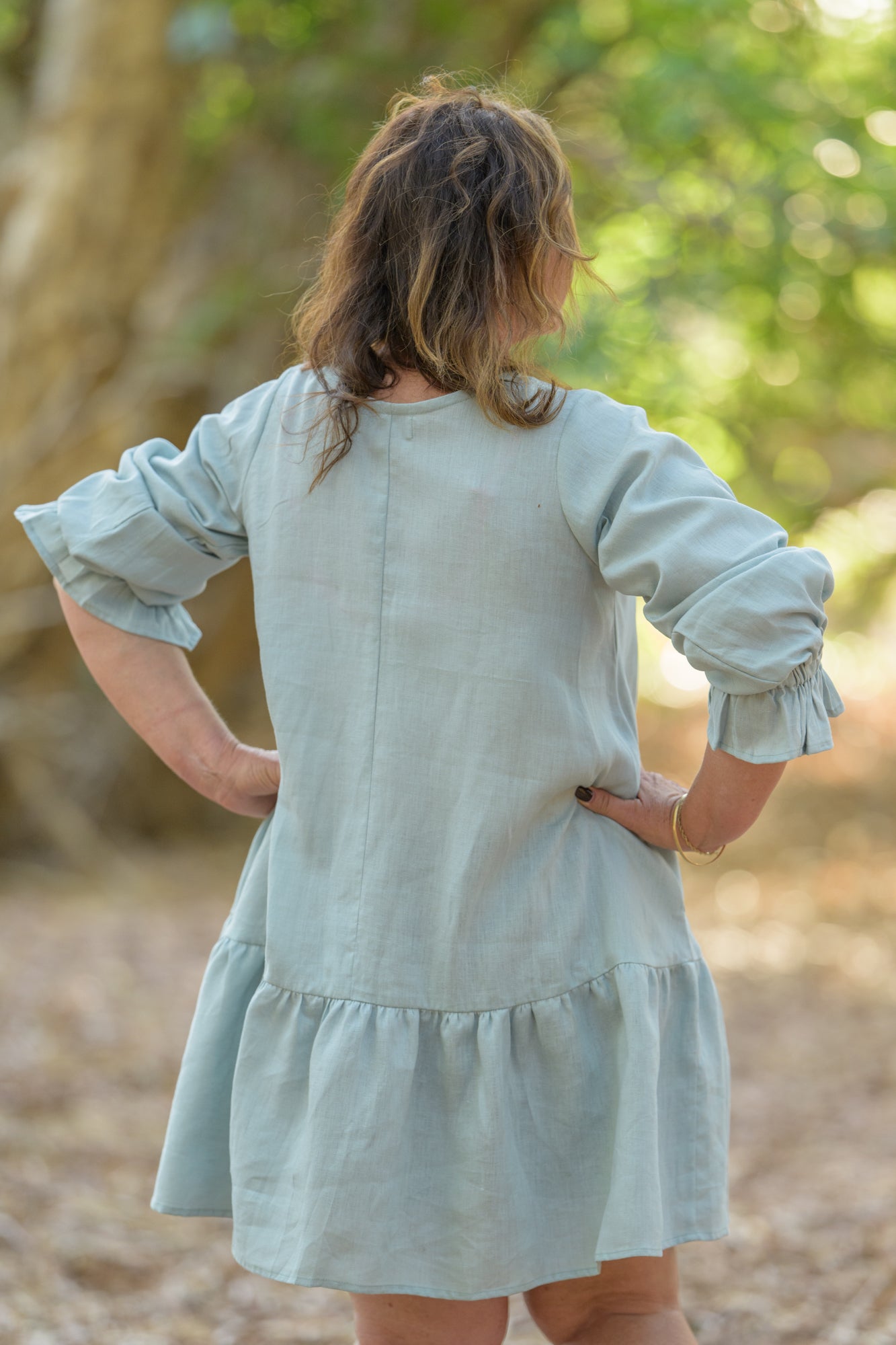 Sundowner Premium Linen Dress - Seafoam
