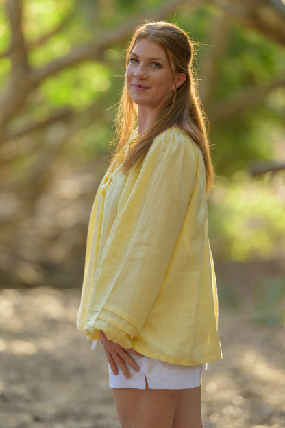 Windmill Smock Top Premium Linen - Yellow