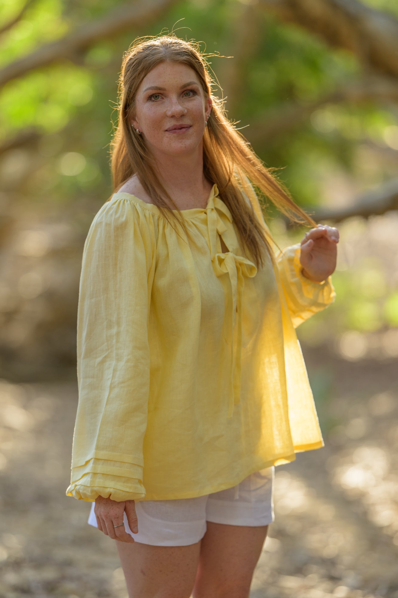 Windmill Smock Top Premium Linen - Yellow