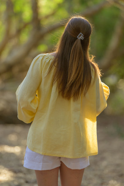 Windmill Smock Top Premium Linen - Yellow