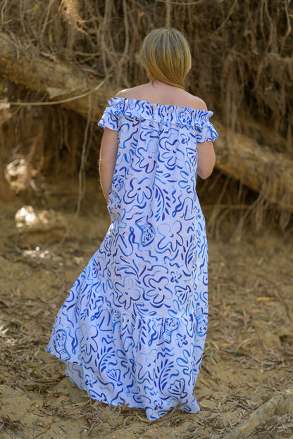 River Stone Premium Poplin Dress - Pattern