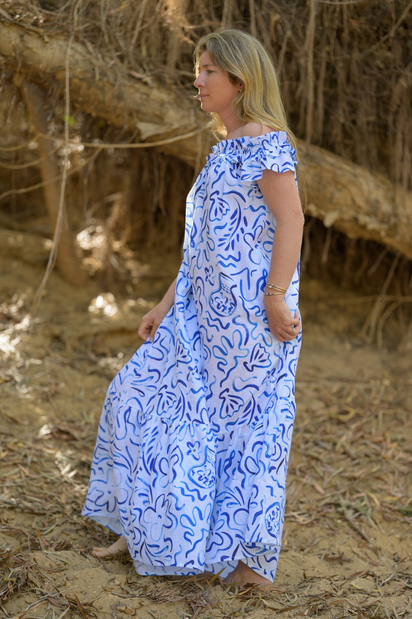 River Stone Premium Poplin Dress - Pattern