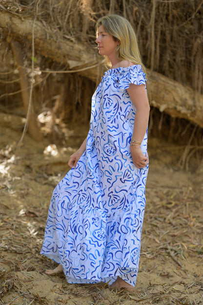 River Stone Premium Poplin Dress - Pattern