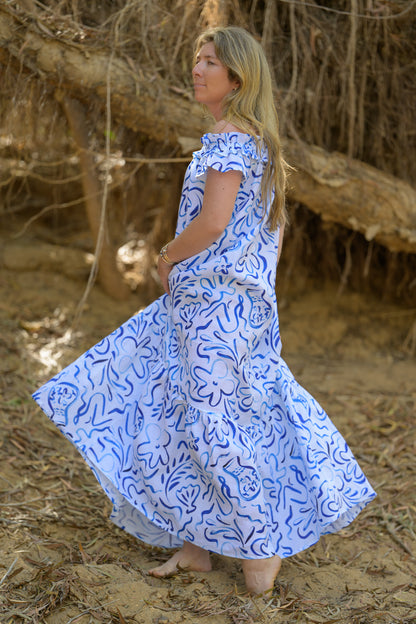 River Stone Premium Poplin Dress - Pattern