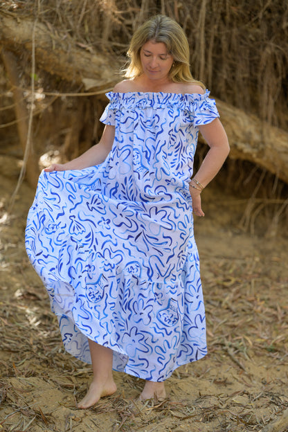 River Stone Premium Poplin Dress - Pattern