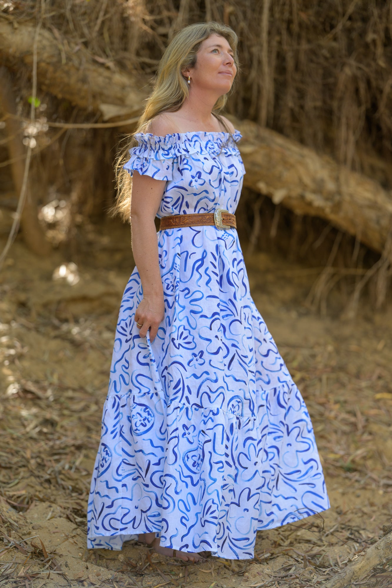 River Stone Premium Poplin Dress - Pattern