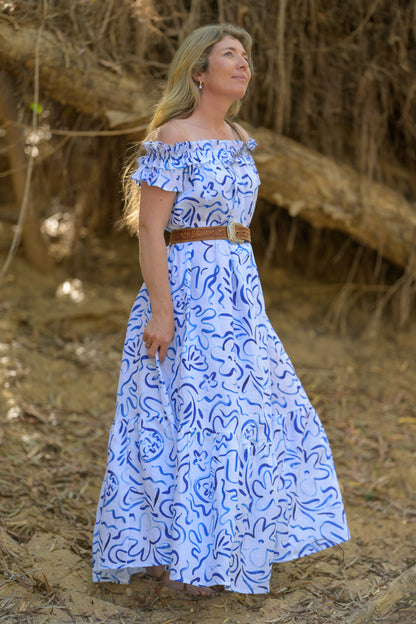 River Stone Premium Poplin Dress - Pattern