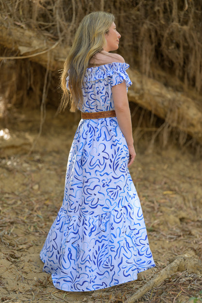 River Stone Premium Poplin Dress - Pattern