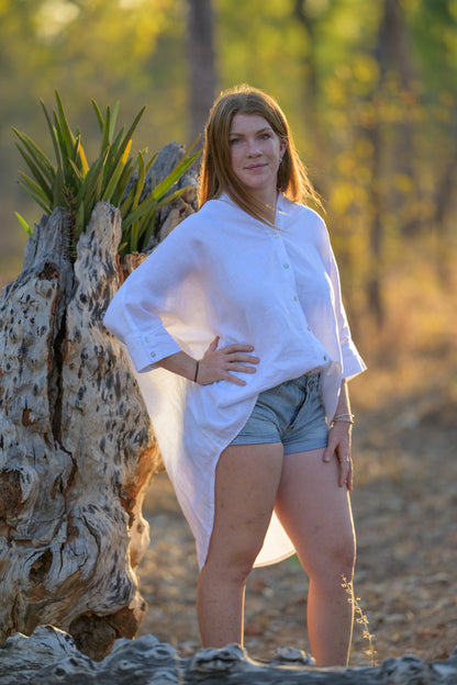 Galah Top Pure Linen - White