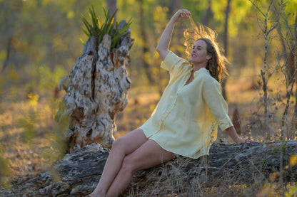 Galah Top Pure Linen - Butter