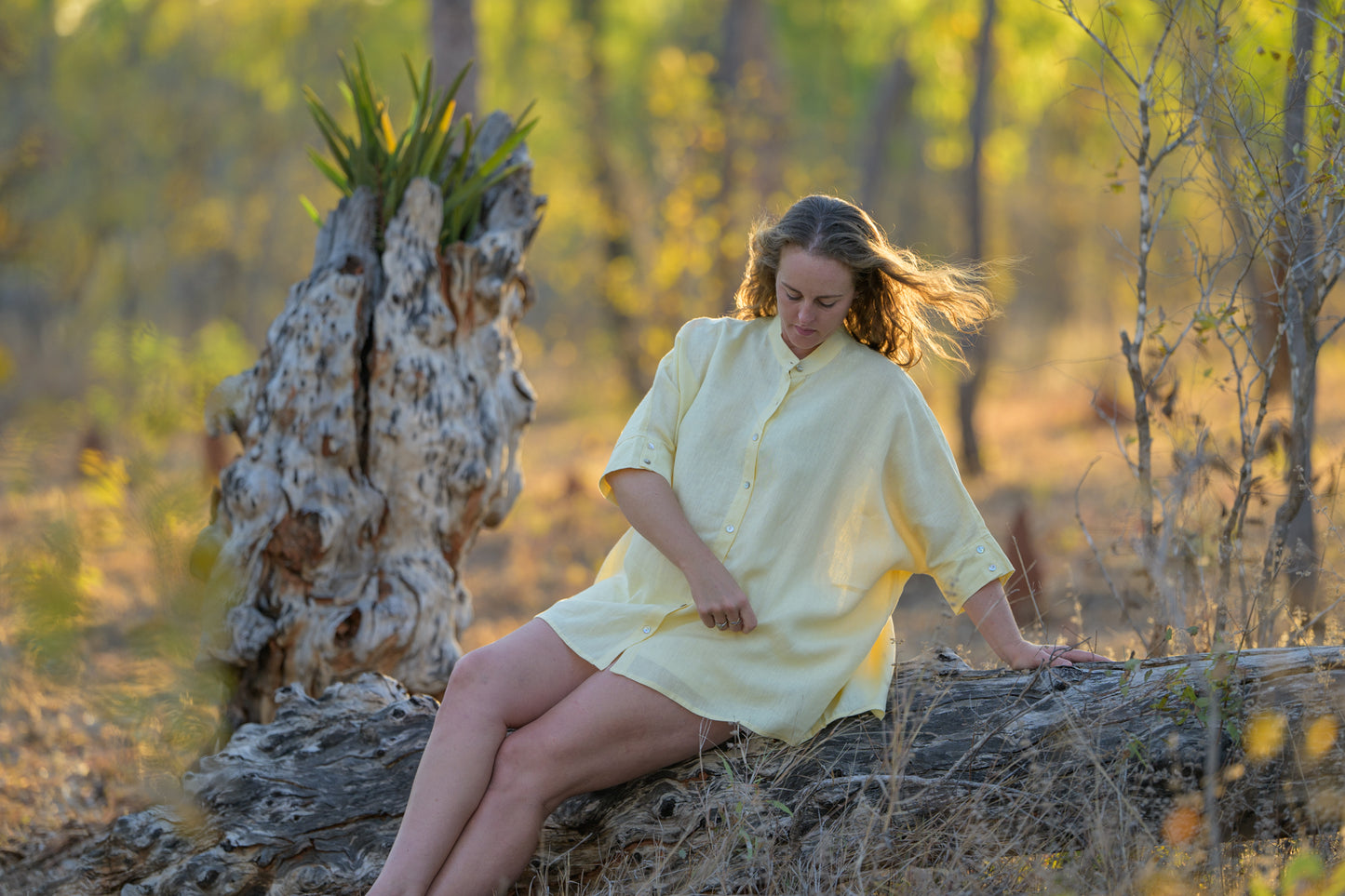 Galah Top Pure Linen - Butter