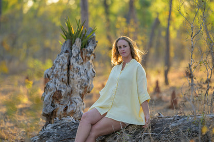 Galah Top Pure Linen - Butter