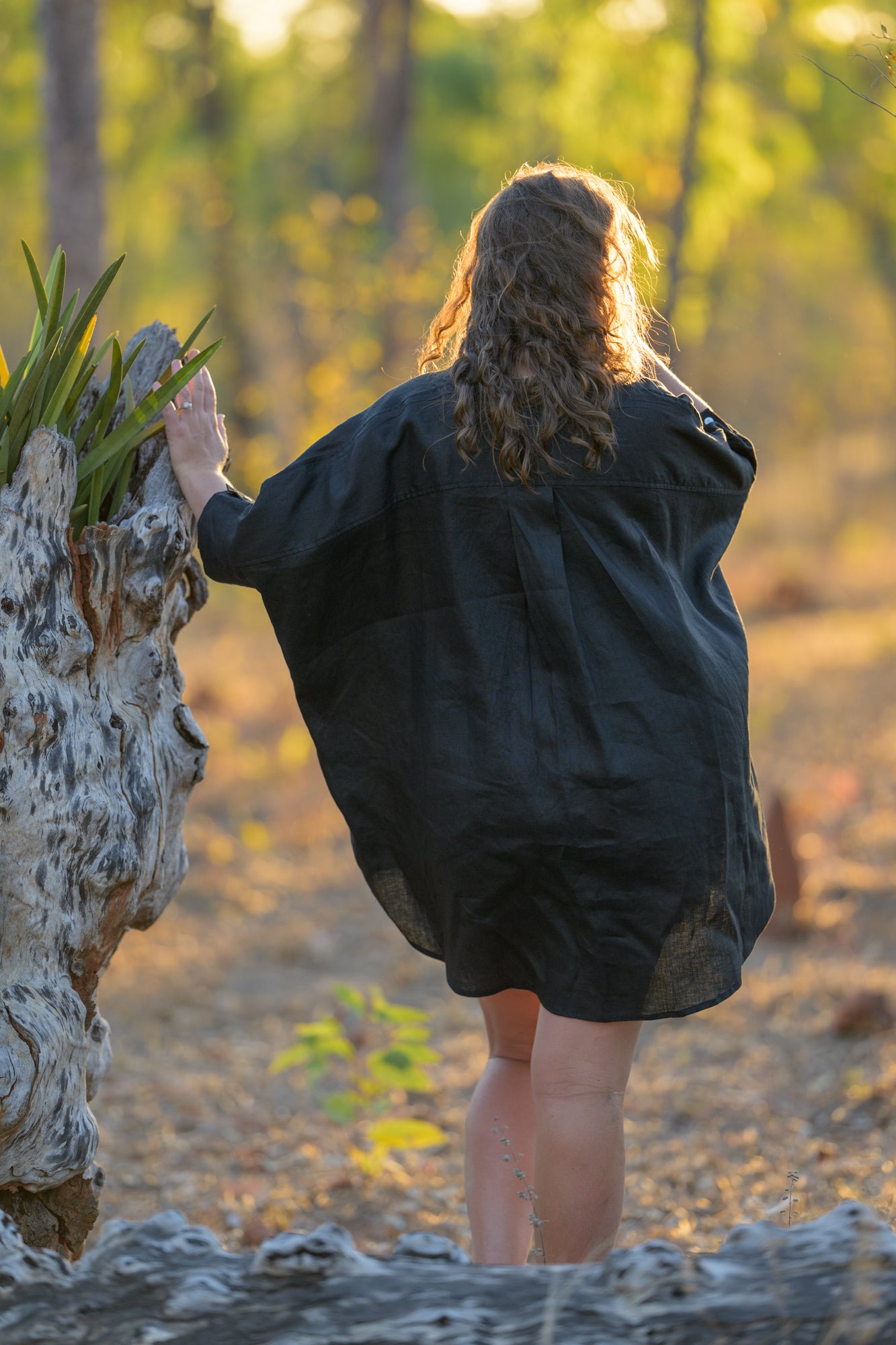 Galah Top Pure Linen - Black