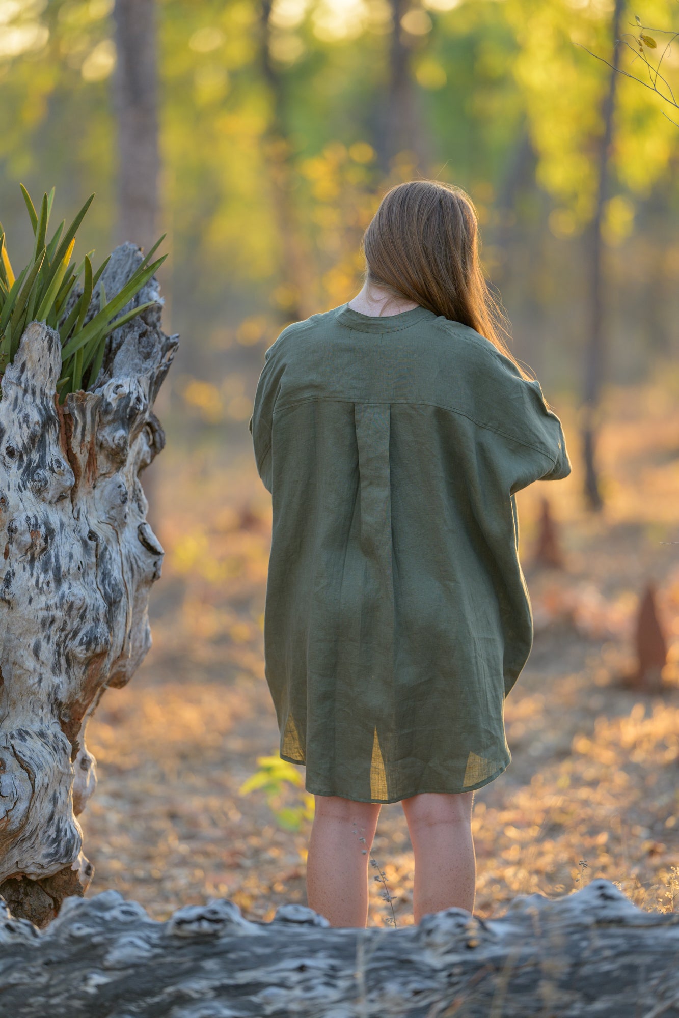 Galah Top Pure Linen - Khaki