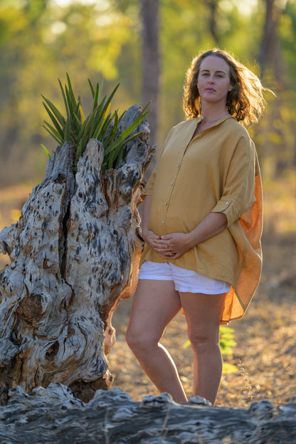 Galah Top Pure Linen - Tan