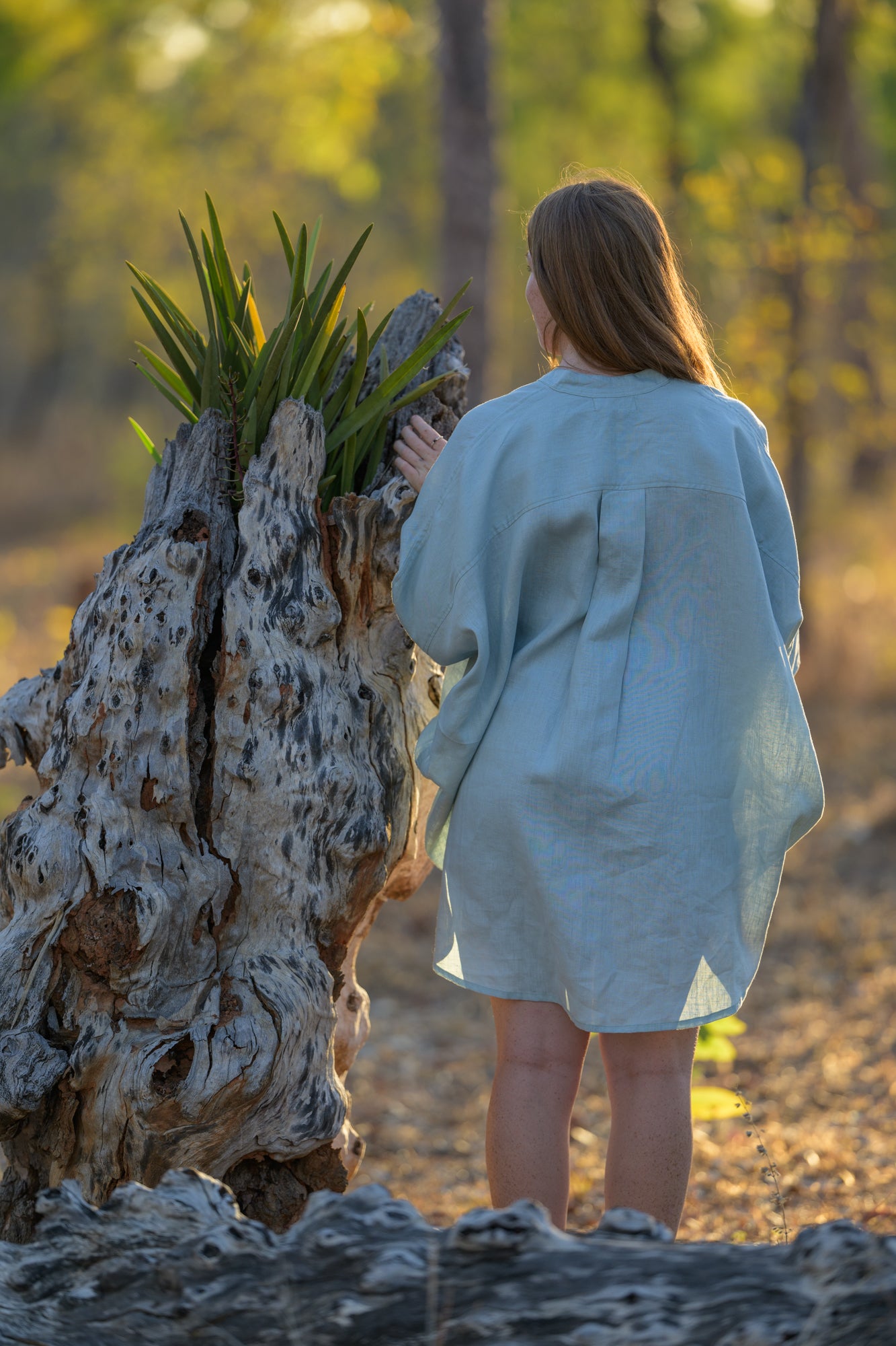 Galah Top Pure Linen - Seafoam