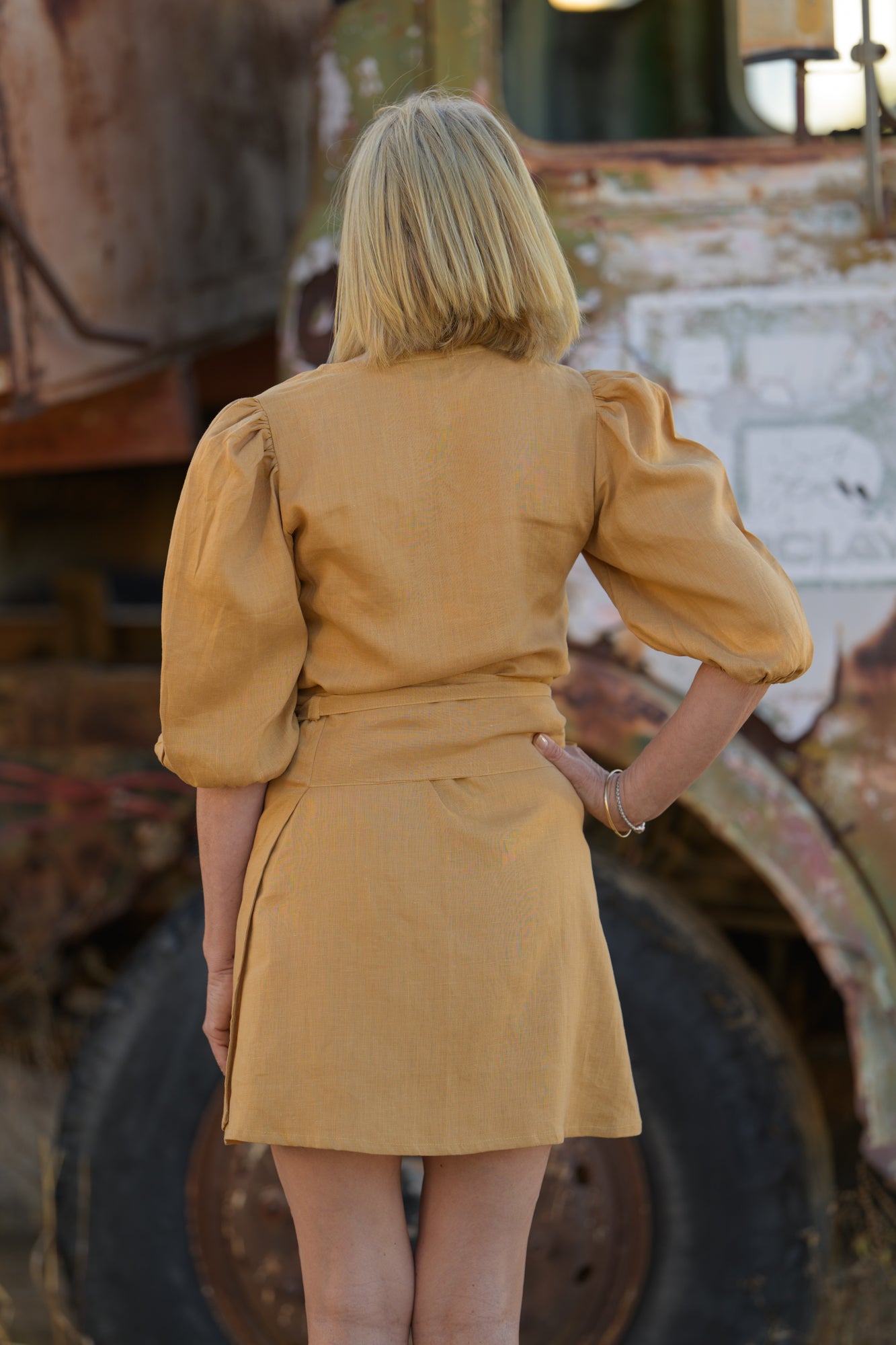 Drovers Dream Premium Linen Dress - Tan