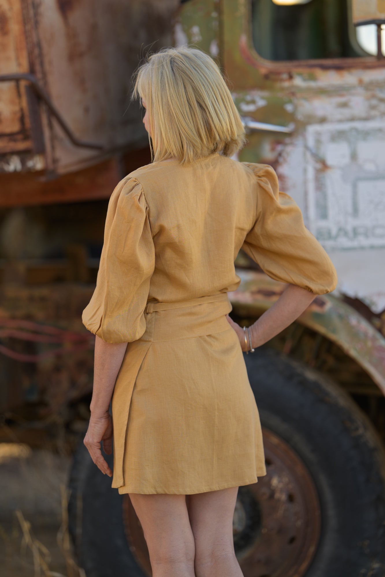 Drovers Dream Premium Linen Dress - Tan